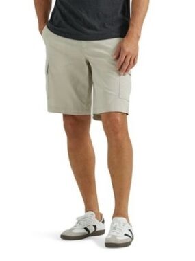 Lee Hybrid Cargo Shorts with Flex Waistband Active Stretch Beige Mens 44 Waist
